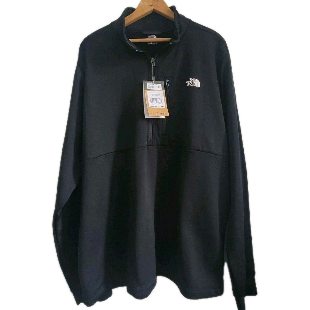 The North Face Mens Pioneer Peak 1/4 Zip Fleece Sweatshirt Jacket Black Size XXL